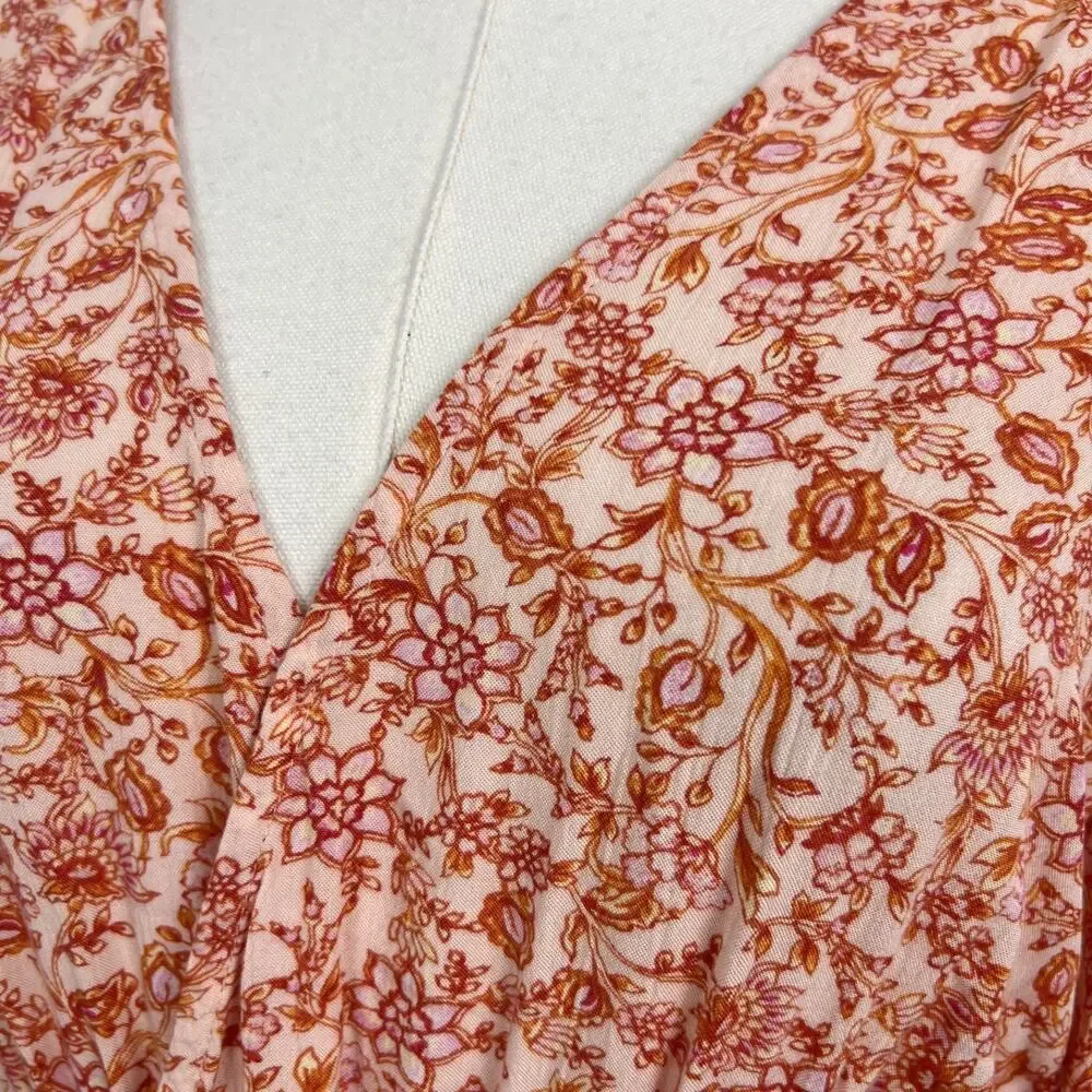 Old Navy Maxi Dress Womens Large Ditzy Floral Side‎ Cutout Hippie Boho Cottage